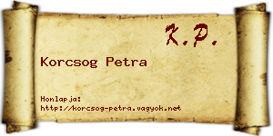 Korcsog Petra névjegykártya
